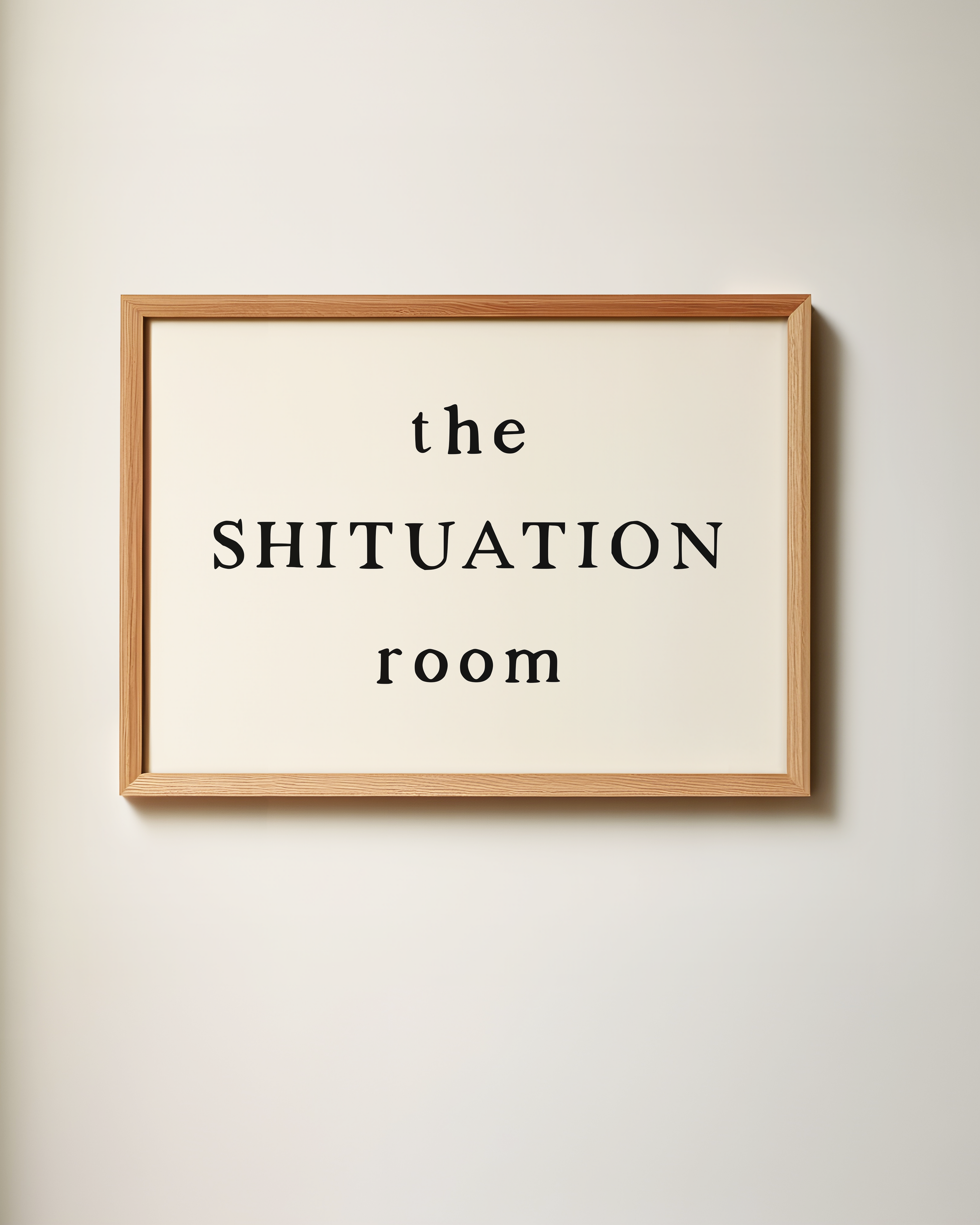 This Shituation Room | Art Print: Black & Cream / A3 / Unframed