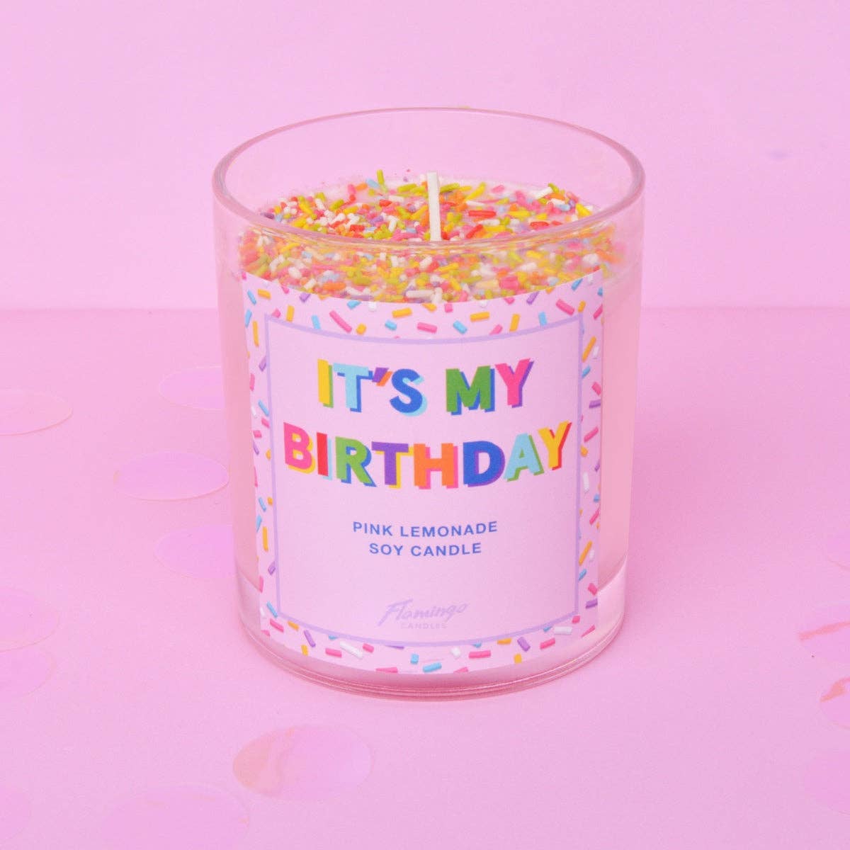 Pink Lemonade It's My Birthday Sprinkle Candle