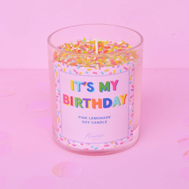 Pink Lemonade It's My Birthday Sprinkle Candle