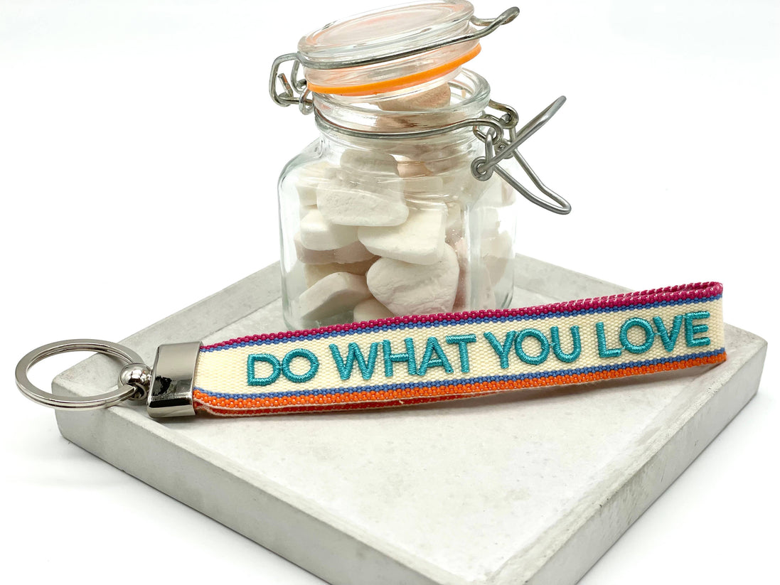 Do what you love keychain woven embroidered