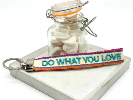 Do what you love keychain woven embroidered