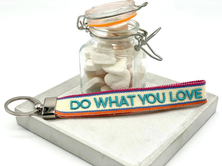 Do what you love keychain woven embroidered