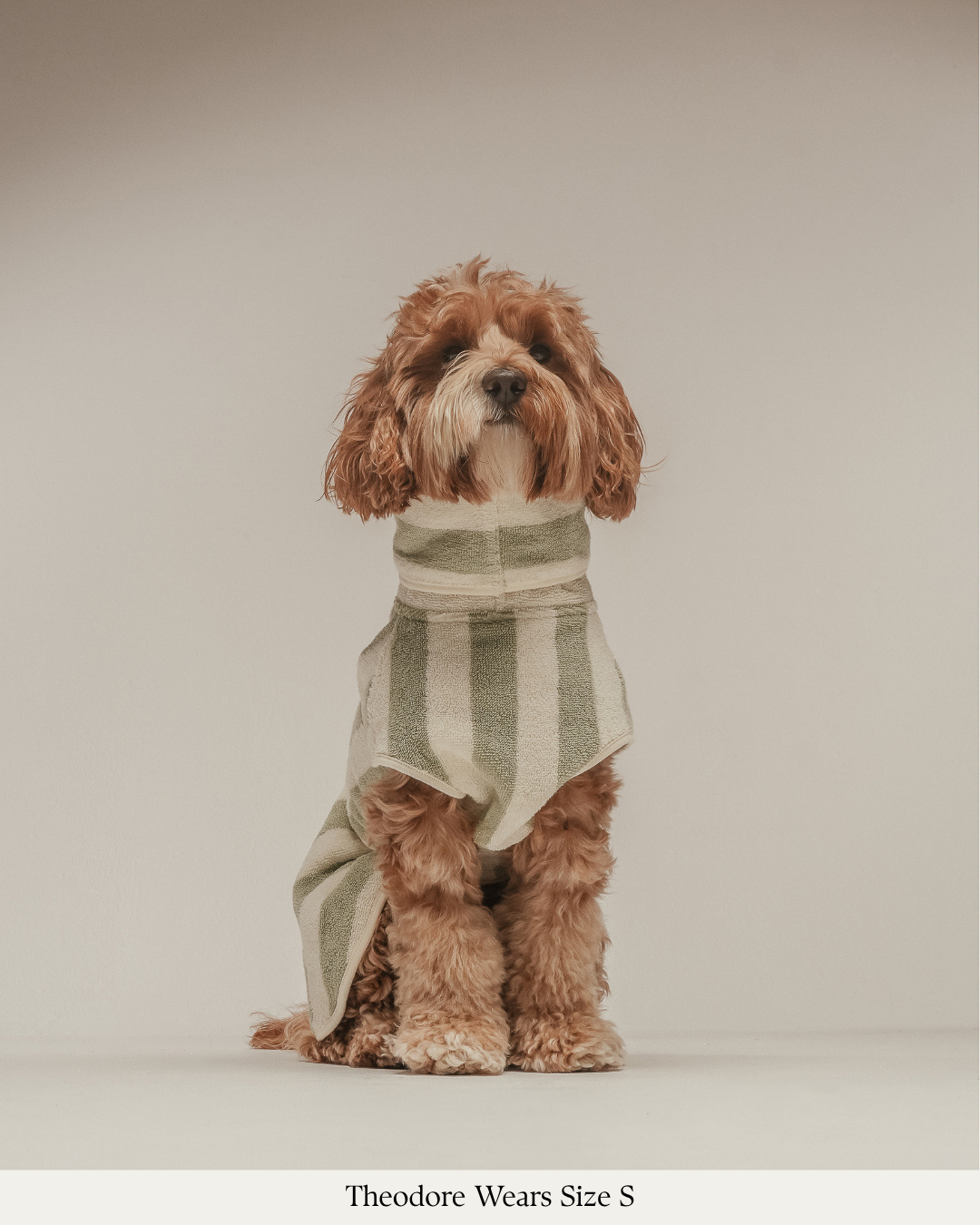 Matcha Stripe | The Cosy Cloak Drying Robe: S
