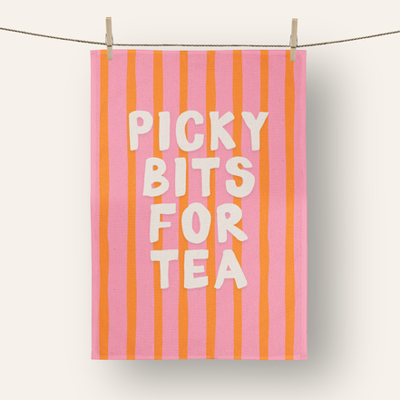 Picky Bits For Dinner | Tea Towel: Blush