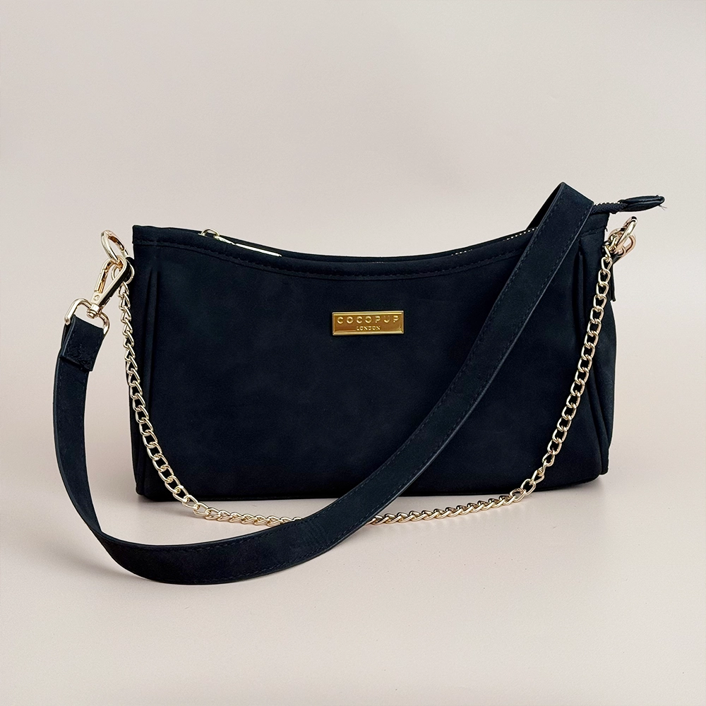 Cocopup London Dog Walking Bag -  Black Suedette