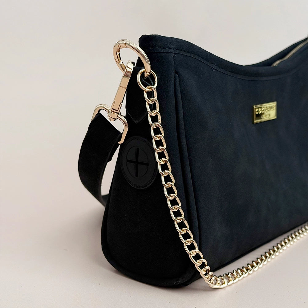 Cocopup London Dog Walking Bag -  Black Suedette