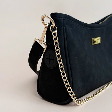 Cocopup London Dog Walking Bag -  Black Suedette