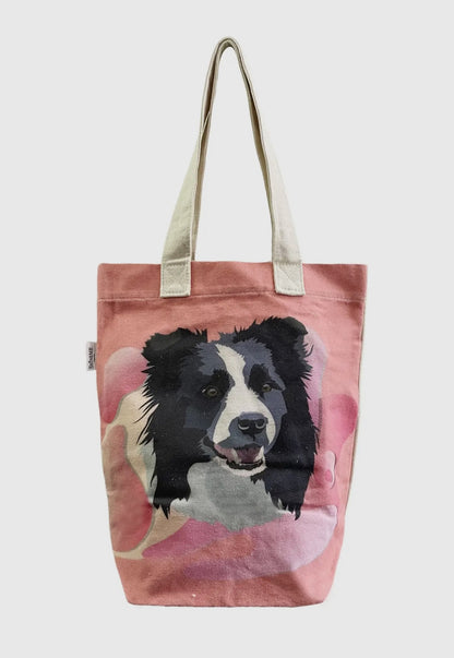 Border Collie Dog Print Tote Bag