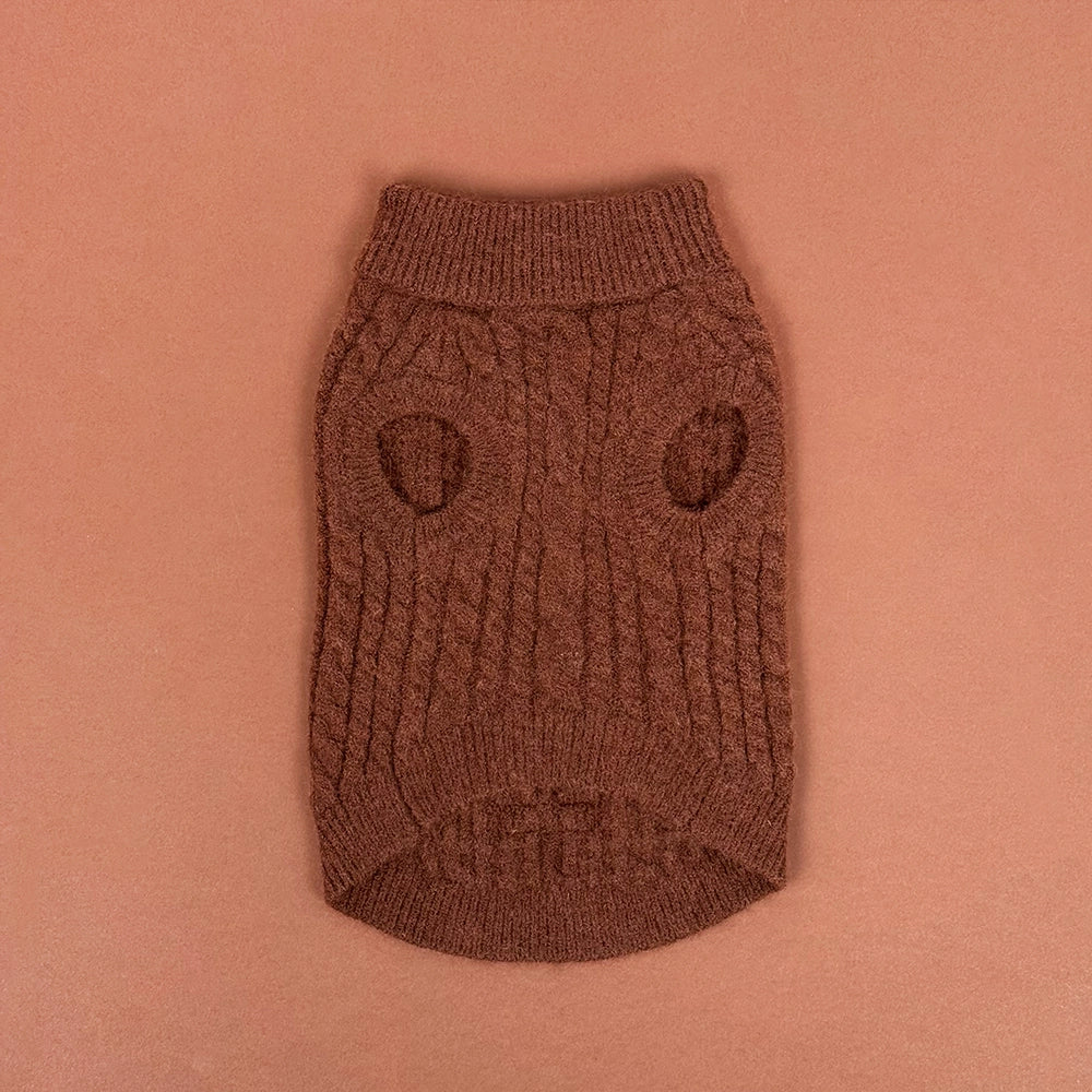 Cable Knit Jumper - Hot Coco