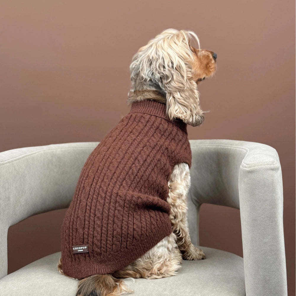 Cable Knit Jumper - Hot Coco