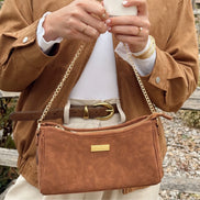 Cocopup London Dog Walking Bag - Tan Suedette