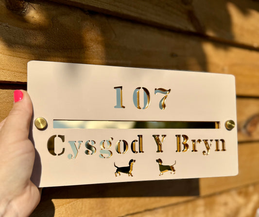 Personalised Acrylic House Sign - Surname & Road Name