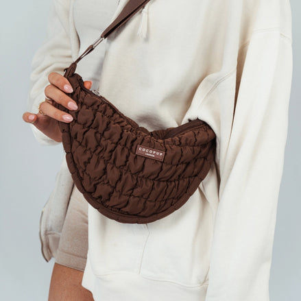 Cocopup London Crossbody Crescent Dog Walking Bags - Espresso