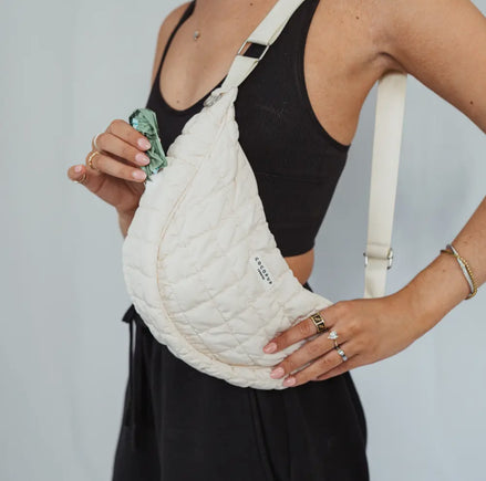 Crossbody Crescent Dog Walking Bag - Cloud