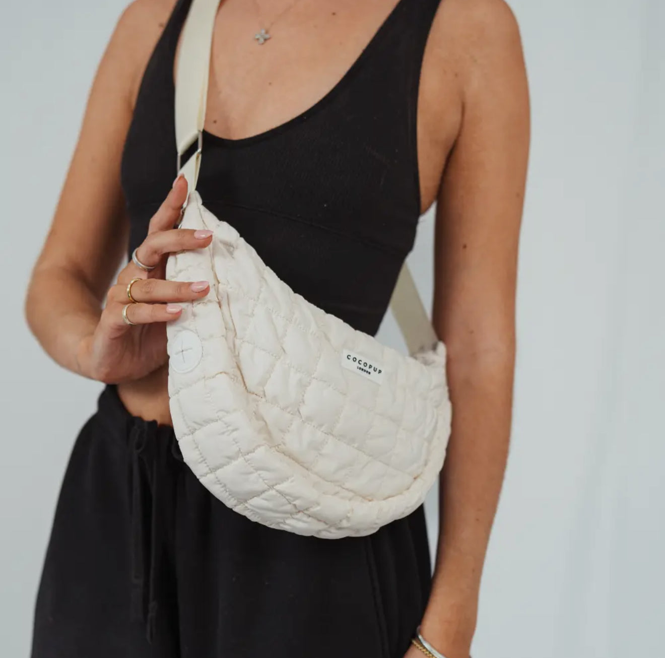 Crossbody Crescent Dog Walking Bag - Cloud