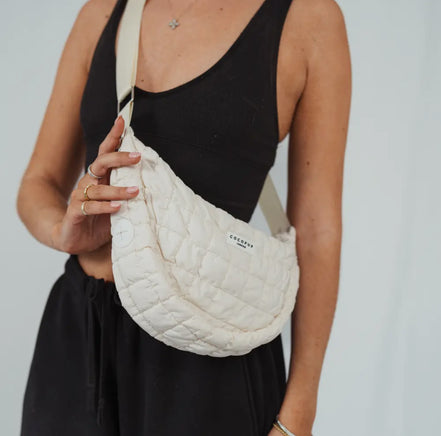 Crossbody Crescent Dog Walking Bag - Cloud