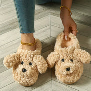 Cute Plush Teddy Dog Slippers