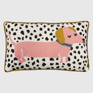 Woofers Sausage Dog Cushion Pink