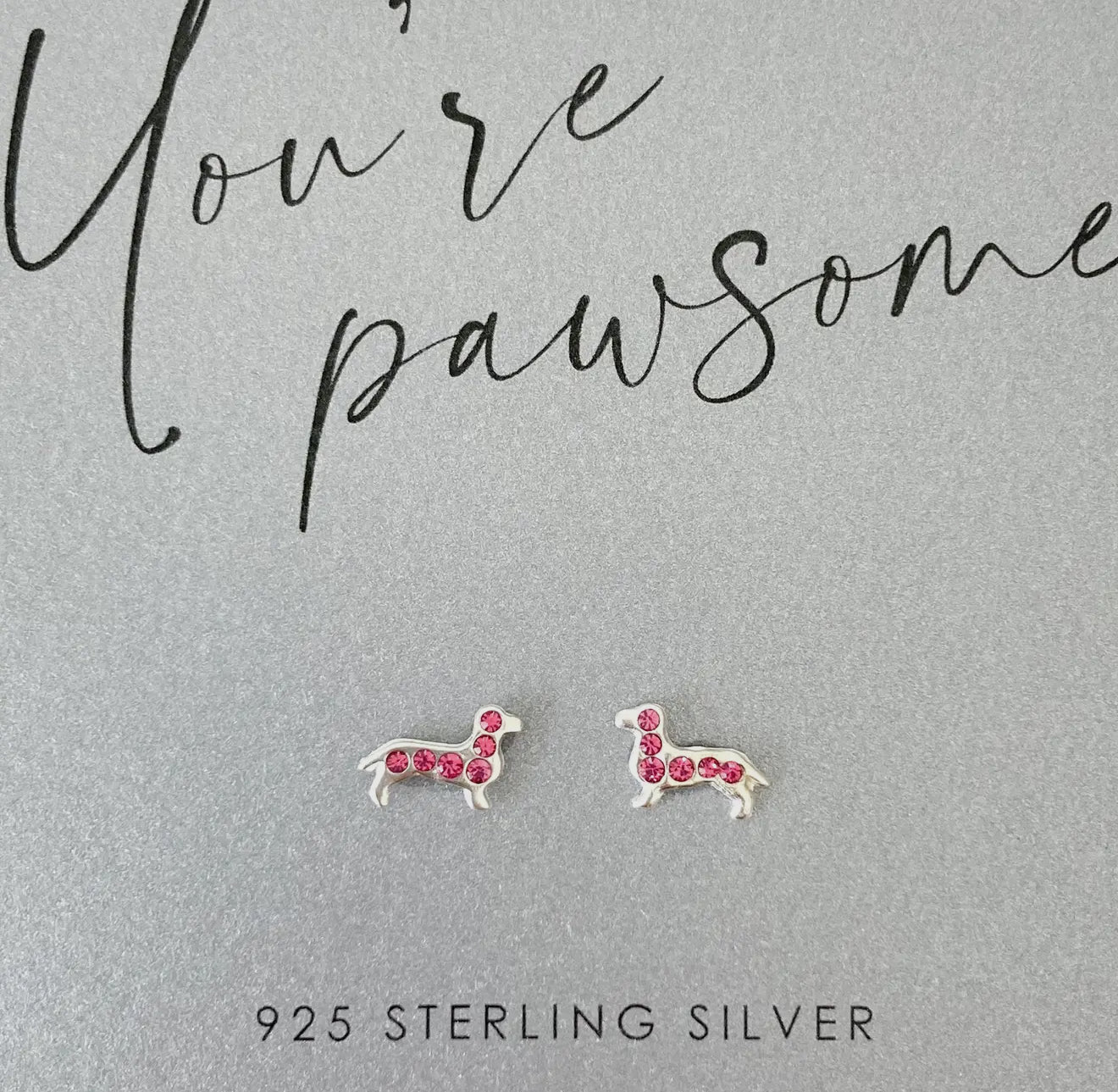 Sparkly Sausage Dog Stud Earrings