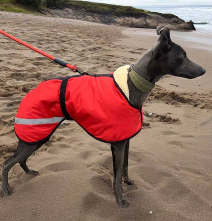 Sherpa - Fleece Lined Sighthound Coat - Harness Hole - No Velcro