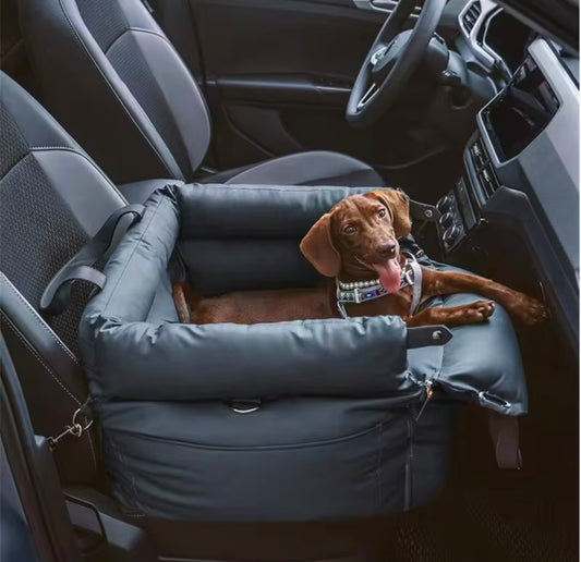 Luxury Multi-Use Dog Car Seat & Travel Bed – Portable Carrier, Home Bed & Fully Washable, Slate Grey