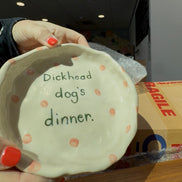 Handmade Funny Dog Pottery Bowls