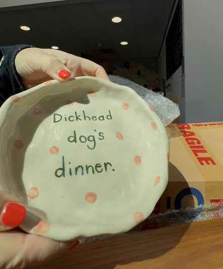 Handmade Funny Dog Pottery Bowls