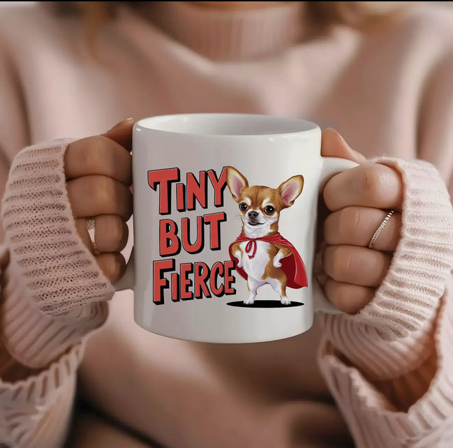 Funny Chihuahua Mug - Tiny But Fierce - Perfect Gift For Dog Lovers!