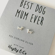 Best Dog Mum Ever Sterling Silver Earrings