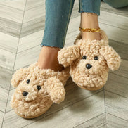 Cute Plush Teddy Dog Slippers