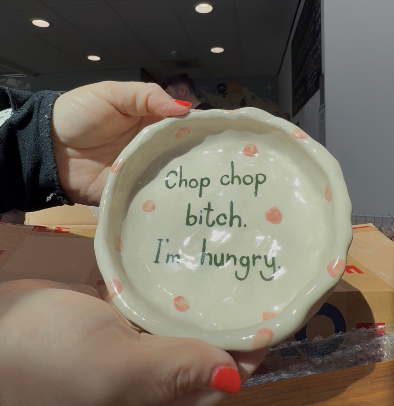 Handmade Funny Dog Pottery Bowls