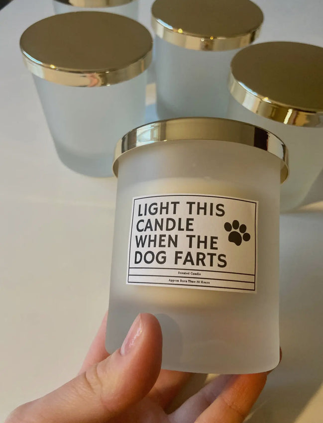 Light This Candle When the Dog Farts, lidded candle