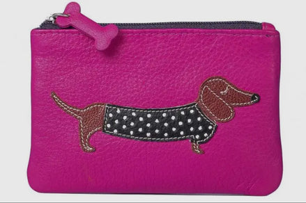 Best Friends Leather Sausage Dog Coin Purse
