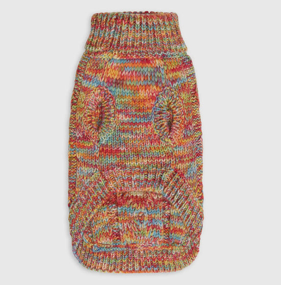 Dog Jumper, 100% Mongolian Wool, Handmade, Rainbow Orange