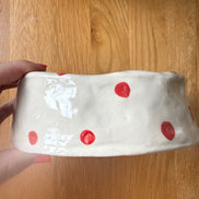 Large Handmade Funny Dog Pottery Bowls