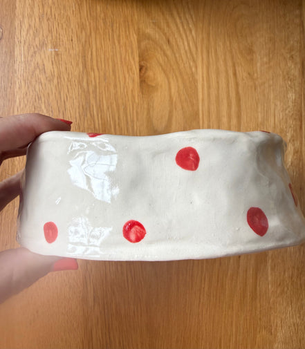 Large Handmade Funny Dog Pottery Bowls