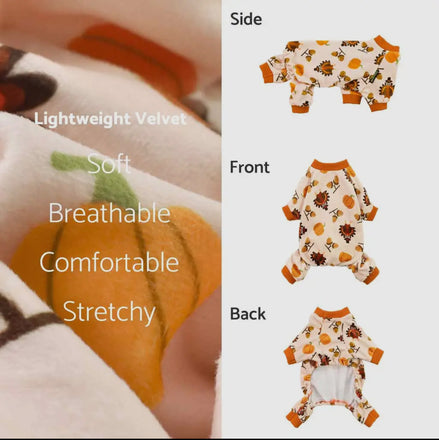 Thanksgiving Turkey Pumpkin Dog Pyjamas