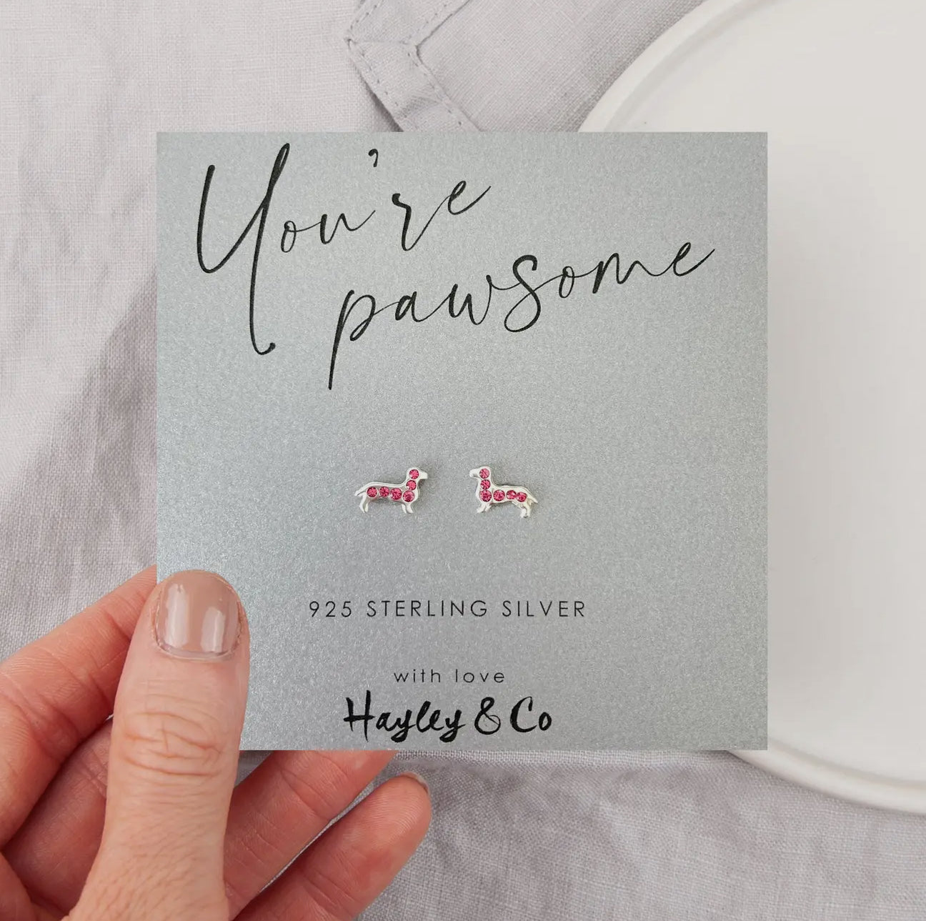 Sparkly Sausage Dog Stud Earrings