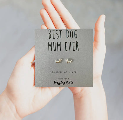 Best Dog Mum Ever Sterling Silver Earrings
