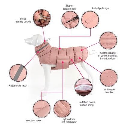 Quilted/Padded Dog coat with Underbelly Protection