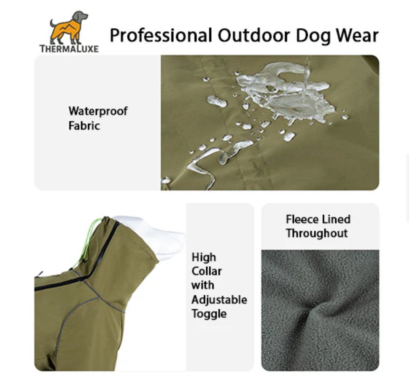 THERMALUXE FLEECE LINED DOG SUIT