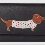 Best Friends Sausage Leather Dog Flap Over Purse