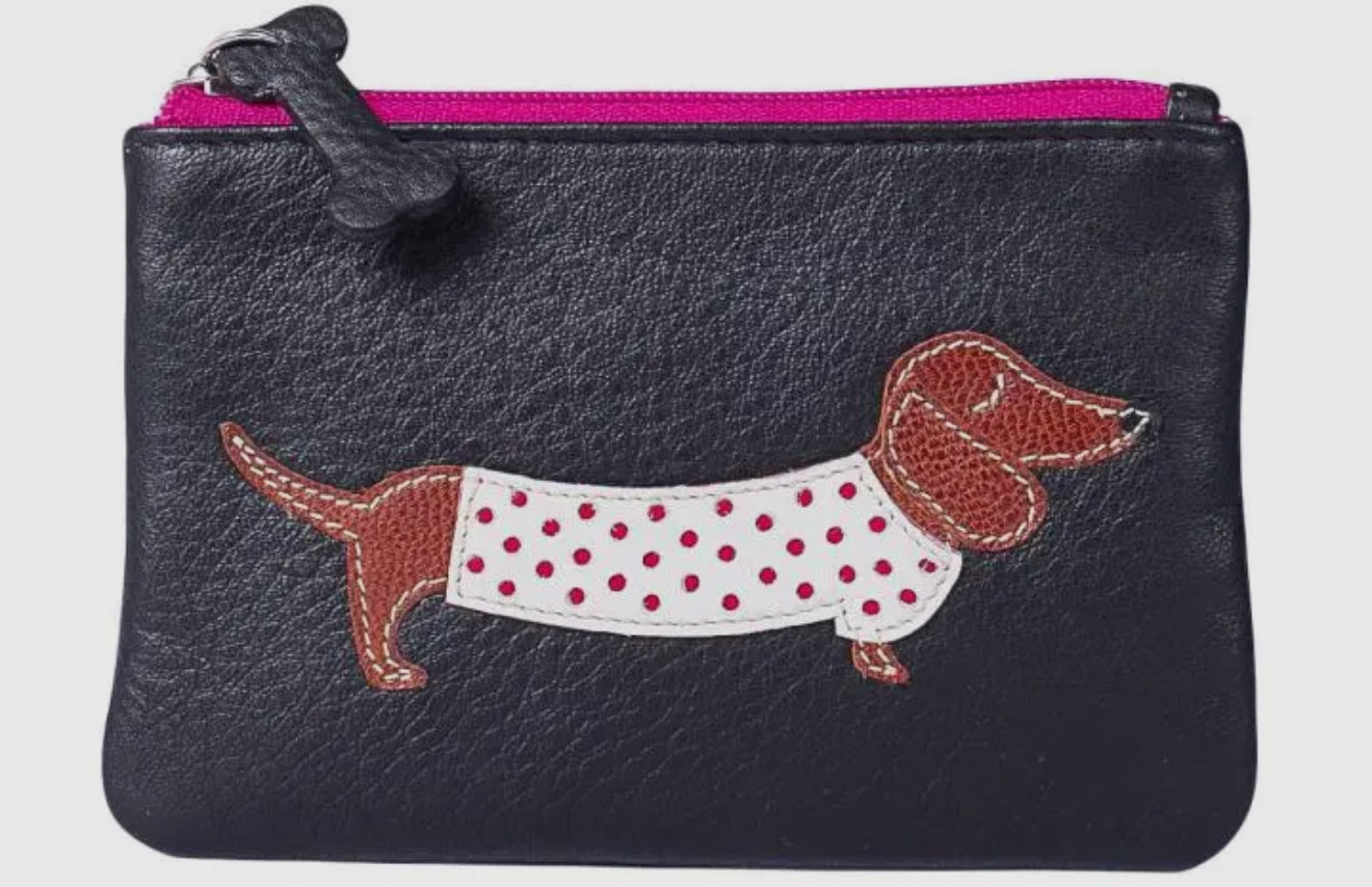 Best Friends Leather Sausage Dog Coin Purse