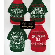 Festive ‘Grumpy Elf’ Dog Jumper