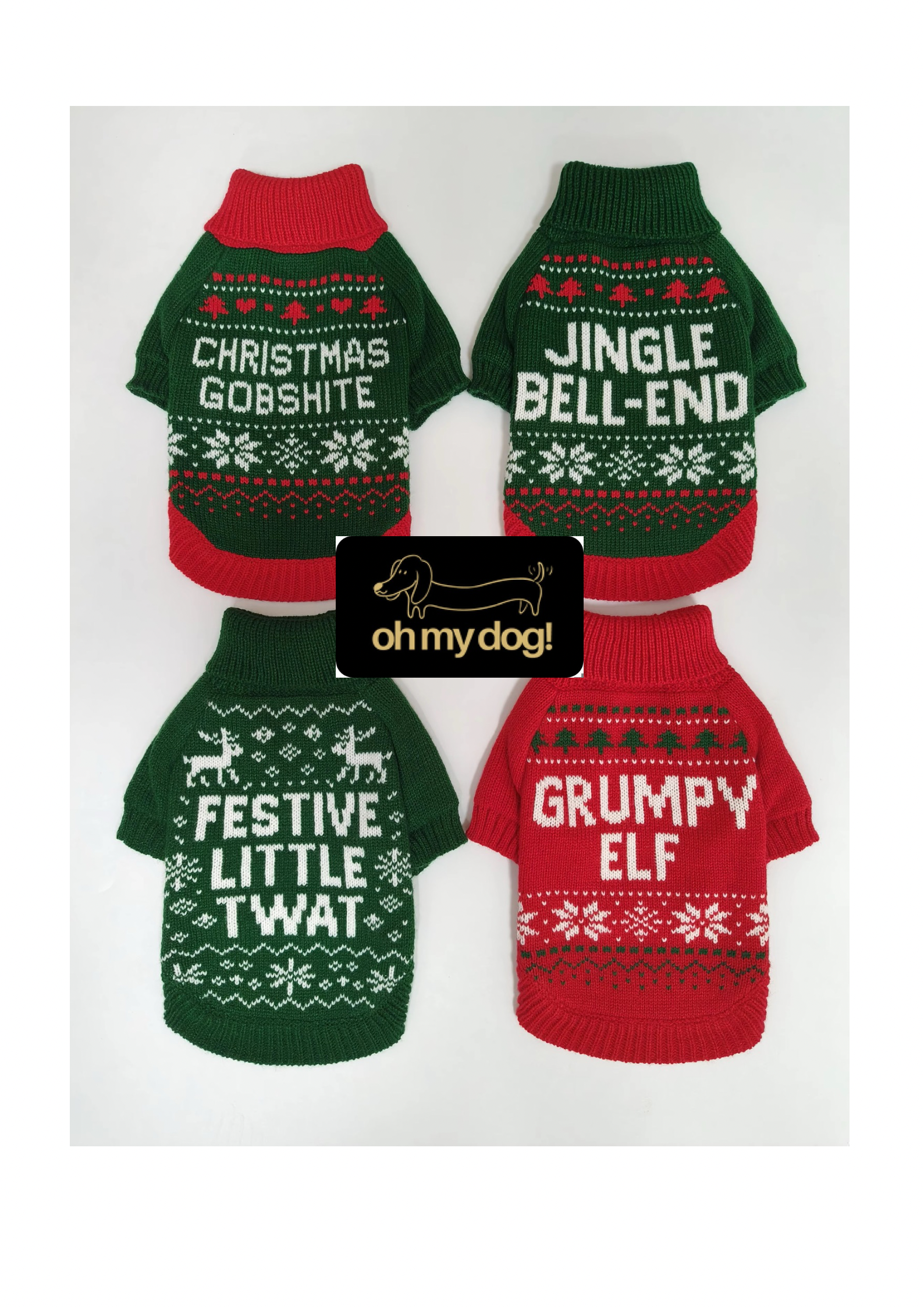 Festive ‘Grumpy Elf’ Dog Jumper