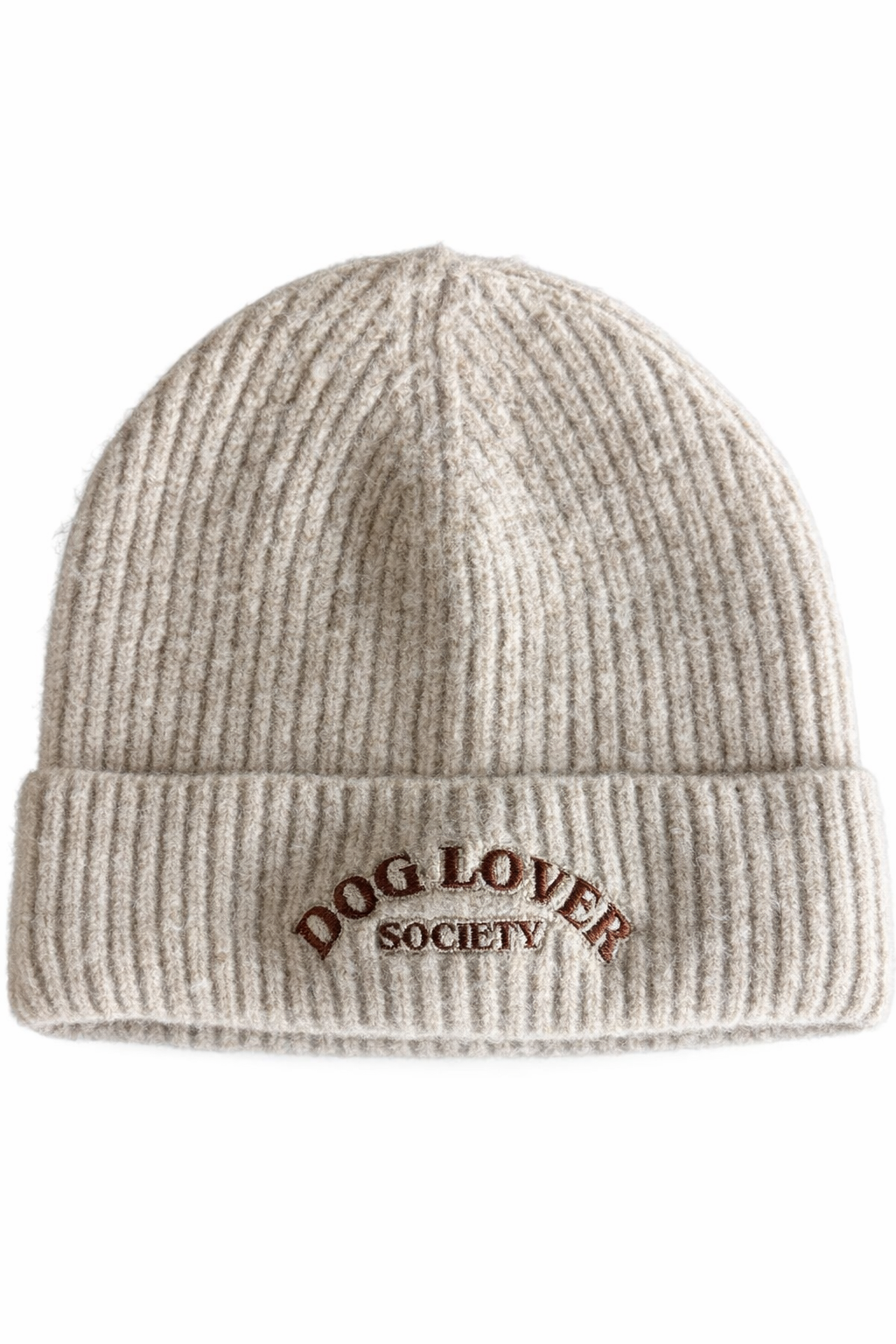 Dog Lover Society Ribbed Beanie – Oatmeal
