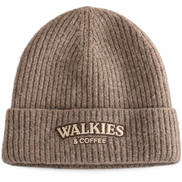 Walkies & Coffee Ribbed Beanie – Mocha