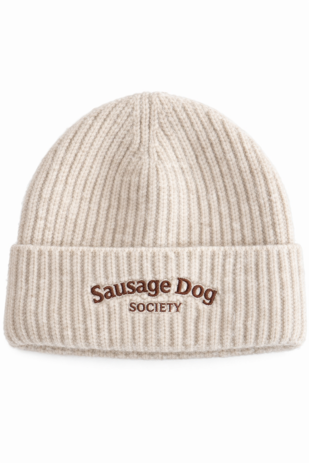 Sausage Dog Society Ribbed Beanie – Oatmeal