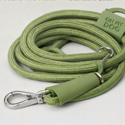 Oh My Dog Multi Way Lead - 3 ways to wear in colour Moss