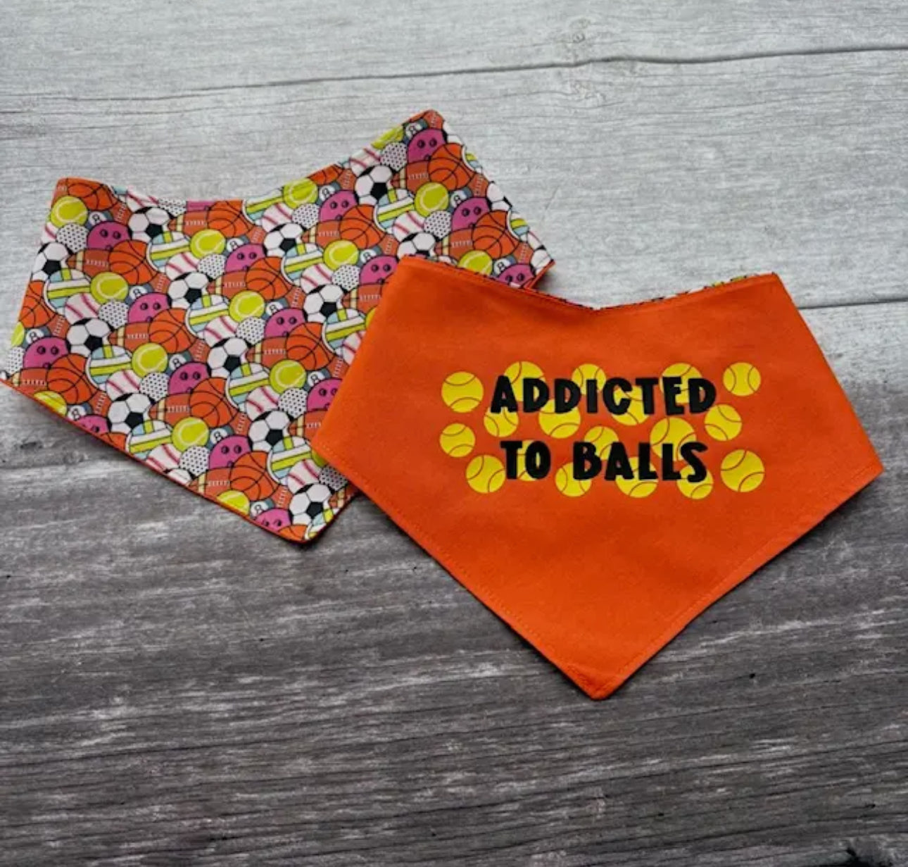 Addicted to Balls Reversible Dog Bandana